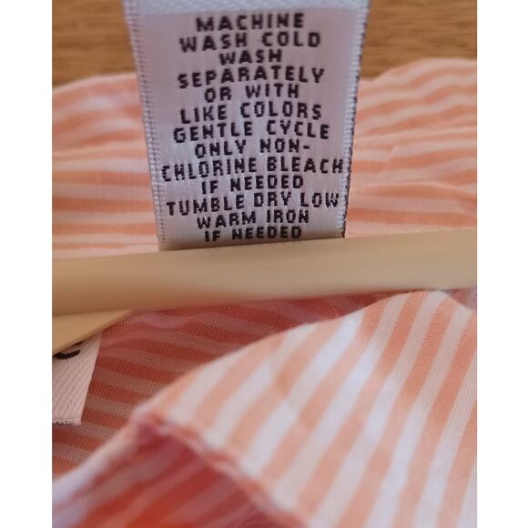 NWT Breckenridge Peach/White Button Up Shirt Embroidered Birdhouses Women's 2X - Picture 6 of 6